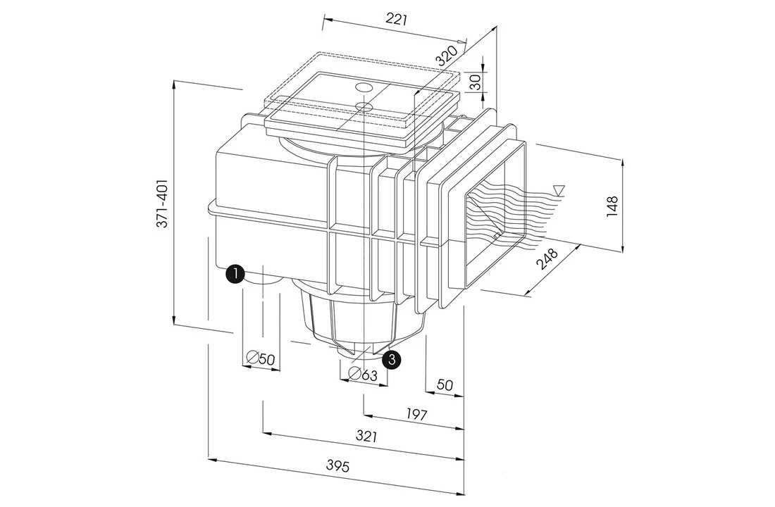 MTS MTS V20 Skimmer Flensset Voor Foliebaden RVS 4 MTS MTS V20 Skimmer Flensset Voor Foliebaden RVS - Afbeelding 2
